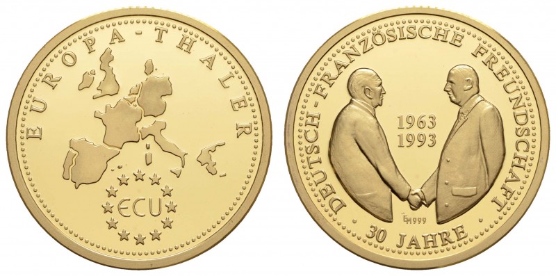 Gold-, Platin- und Palladiummedaillen Deutschland
BRD 1993 Europa-Thaler, Feing...