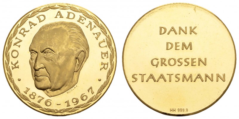 Gold-, Platin- und Palladiummedaillen Personenmedaillen
Adenauer 1967 Av.: Kopf...