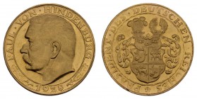 Gold-, Platin- und Palladiummedaillen Personenmedaillen
Hindenburg 1928 Goldmedaille, in 20 Mark-Größe, auf den Reichspräsidenten Paul von Hindenburg...