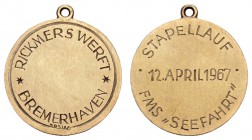 Gold-, Platin- und Palladiummedaillen Städtemedaillen
Bremerhaven 1967 tragbare Goldmedaille auf den Stapellauf des Fischerei- Motoschiffes, wohl 585...