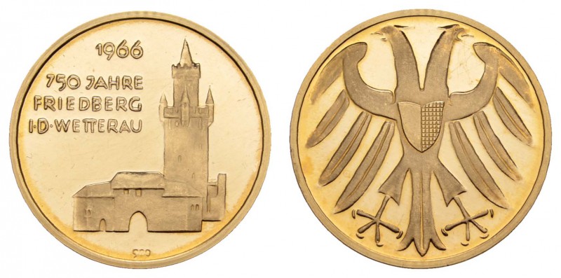 Gold-, Platin- und Palladiummedaillen Städtemedaillen
Friedeberg 1966 750 Jahre...