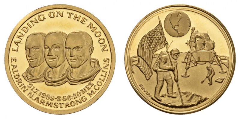 Gold-, Platin- und Palladiummedaillen Thematik
Apollo XI 3 Goldmedaillen 999er ...
