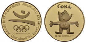 Gold-, Platin- und Palladiummedaillen Thematik
Olympia 1992 Barcelona Goldmedaille zur Olympiade 1992, 917er, mit CoA im Originaletui 8.49 g. PP