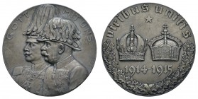 Sonstige Medaillen Deutschland
Allgemein 1915 1. Weltkrieg 1915, mattierte versilberte Bronzemedaille von R. Neuberger, auf die Waffenbrüderschaft (N...