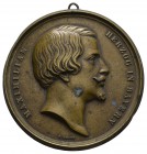 Sonstige Medaillen Deutschland
Bayern Maximilian, einseitiges Bronzegussmedaillon o.J. von C. Voigt, auf den Vater der Kaiserin Elisabeth, Av.: Kopf ...