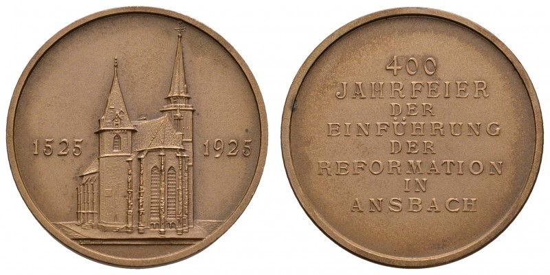 Sonstige Medaillen Deutschland
Bayern 1925 Ansbach, Stadt, Bronzemedaille auf d...