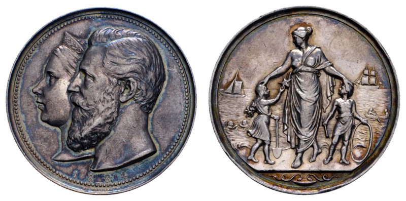 Sonstige Medaillen Deutschland
Preußen 1884 silberne Prämienmedaille des Kronpr...