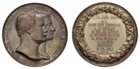 Sonstige Medaillen Deutschland
Preußen ohne Jahr (1926) versilberte Bronzemedaille von Kullrich/Loos als Prämie zur Silberhochzeit, Av.: Brustbilder ...