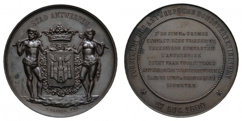 Sonstige Medaillen Europa
Belgien 1890 Bronzemedaille der Stadt Antwerpen auf d...