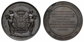 Sonstige Medaillen Europa
Belgien 1890 Bronzemedaille der Stadt Antwerpen auf das Turnfest am 17. August 1890, von F. Baetes, Av.: wilder Mann und wi...
