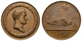 Sonstige Medaillen Europa
Frankreich 1821 Louis XVIII. 1814, 1815-1824, Bronzemedaille von Andrieu (unsigniert) auf Napoleons Tod, Av.: dessen belorb...