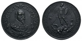 Sonstige Medaillen Europa
Schweden 1632 Gustav II. Adolf, 1611-1632, geschwärzte Gussmedaille, Stempel von Sebastian Dadler, auf die schwedisch-prote...