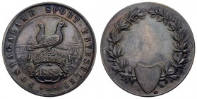 Sonstige Medaillen Europa
Ungarn 1882 Preismedaille des ungarischen Brieftauben-Sportvereins Columbia im Originaletui, Av.: 2 Tauben, Rv. Lorbeerkran...