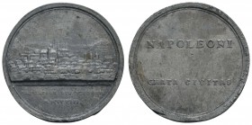 Sonstige Medaillen Personenmedaillen
Napoléon Bonaparte 1808 Zinnmedaille von A. Facius auf den Kongress zu Erfurt, Av.: Stadtansicht, Rv.: NAPOLEONI...