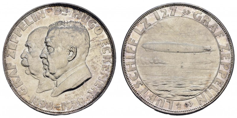 Sonstige Medaillen Zeppelin
 1928 Silbermedaille von J. Bernhart, auf die Weltf...
