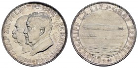Sonstige Medaillen Zeppelin
 1928 Silbermedaille von J. Bernhart, auf die Weltfahrt des &quot;LZ 127&quot;, Av.: Büsten von Zeppelin und Dr. Eckener ...