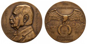 Sonstige Medaillen Zeppelin
 1908 Bronzemedaille, von Mayer und Wilhelm, auf das Unglück des &quot;LZ 4&quot; bei Echterdingen, Av.: Brustbild des Gr...