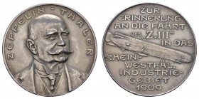 Sonstige Medaillen Zeppelin
 1909 Silbermedaille (&quot;Zeppelin-Thaler&quot;), (Oertel) zur Erinnerung an die Fahrt des &quot;Z III&quot; in das Rhe...