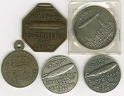 Sonstige Medaillen Zeppelin
 Kleines Lot aus 5 Medaillen: Bronzemedaille 1909 zur Erinnerung an LZ II, 2x versilberte Bronzemedaille 1938 Taufe LZ 13...