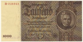 Deutschland Deutsches Reich
Reichsbanknoten & Reichskassenscheine 1.000 RM 1944 22. Februar 1936, E B·028945, EH I, DIE KOMBINATION UNTERDRUCKBUCHSTA...