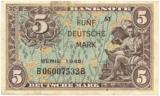 Deutschland Bank Deutscher Länder
 5 DM 1948 Serie 1948, B06007532B 51, verschmutzt, EH III ROS 236 a