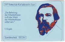 Deutschland Bundesrepublik
 Essen, DKP-Parteischule &quot;Karl Liebknecht&quot;, Serie von 6 einseitig bedruckten Spendenschecks, 2 DM Lenin, 5 DM Li...