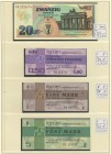 Deutschland DDR
 Von der Militärregierung bis zur Öffnung des Brandenburger Tors, kleine Sammlung aus 16 Scheinen, u.a. 1000 Mark 1944, Forumscheck 1...