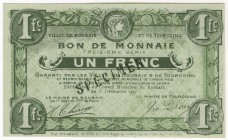 Ausland Frankreich
Republik 1917 Villes de Roubaix et de Tourcoing, 15. Dezember 1917, Notgeldscheine zu 50 Centimes und zu 1 Franc, jeweils mit diag...