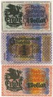 Deutschland Städtisches Notgeld
Serienscheine Bielefeld, interessante kleine Sammlung aus 9 Notgeldscheinen, u.a. ¼ Dollar, ½ und 1 Dollar 8.11.1923 ...