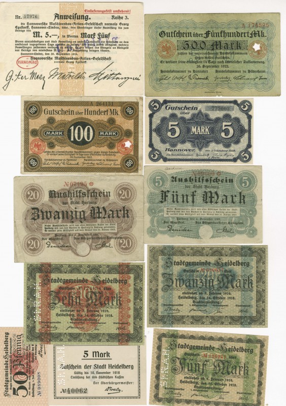 Deutschland Städtisches Notgeld
Serienscheine Hannover 5 Mark 1916 Maschinenbau...