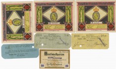 Deutschland Städtisches Notgeld
Kassenscheine Sammlung aus 42 zumeist Kassenscheinen, u.a. Liebertwolkwitz 10 Pfennig 1917, Oberhof 75 + 80 + 90 Pfen...