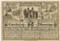 Deutschland Privates Notgeld
Serienscheine Gardesheim, 60 Pfennig 1922; Gangelt, 50 Pfennig 1921; Genthin, 50 Pfennig 1919 und o.D.; Gera, 500 Mark ü...