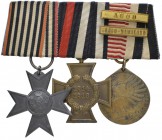 Ordensspangen
 Dreierspange: Weltkriegsehrenkreuz, Kriegshilfsdienst und Südwestafrika-Medaille mit AUOB und GROSS-NAMALAND Gefechtsspangen, getragen...