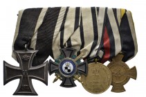 Deutschland (Alt-)deutsche Staaten (bis 1933) Auszeichnungen
Preußen Vierteilige Ordensspange eines Teilnehmers an den Einigungskriegen: 1.) Eisernes...