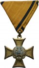 Ausland Österreich
Franz Joseph I., 1848-1916 Militärdienstzeichen für Offiziere, 3. Klasse für 25, an originalem Dreiecksband, getragener Zustand - ...