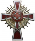 Ausland Österreich
Republik Ehrenzeichen vom Roten Kreuz 1923, Offizierskreuz, nur rund 74 Verleihungen (!), rückseitig gebauchte Nadel an Scharnier ...