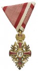 Ausland Österreich-Ungarn
Franz Josef I. 1848-1916 Franz-Joseph-Orden, Ritterkreuz, letzte Ausführung, aus vergoldeter Bronze (1917-1918), ca. 31 mm ...