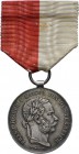 Ausland Österreich-Ungarn
Franz Josef I. 1848-1916 Tiroler Landesverteidigungsmedaille 1866, Silber, an vernähtem Originalband, ordentliche getragene...