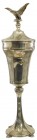 Sonstiges
 Schwergewichtiger Jugenstil-Pokal, versilbert, Höhe ca. 44 cm, abnehmbarer Deckel, mit eingraviertem Wappen, dekorative Arbeit 1146.00 g.