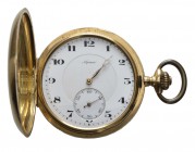 goldene Taschenuhr Alpina mit feiner Gravur WG auf dem Uhrdeckel, ca. 110 Jahre alt, die Uhr befindet sich in einem restaurierungsbedürftigen Zustand,...