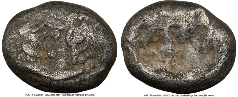 LYDIAN KINGDOM. Croesus (561-546 BC). AR half-stater or siglos (15mm, 5.11 gm). ...