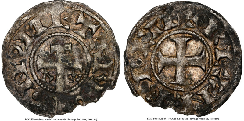 Kingdom of Jerusalem. Annonymous Denier ND (1231-1243) Chipped NGC, Acre mint, M...