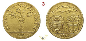 BOLOGNA PIO VI (1775-1779) Da 2 Doppie romane 1786 MIR 2808/6var. Munt. 164v. Au g 10,90 mm 27 SPL