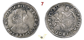 DESANA CARLO GIUSEPPE FRANCESCO TIZZONE (1641-1676) Testone ad imitazione di Modena 1667 MIR 596 CNI 5 Ag g 6,78 mm 32 q.BB