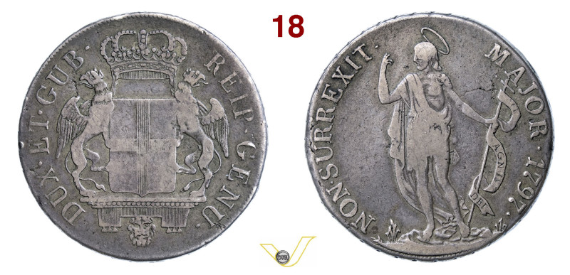 GENOVA DOGI BIENNALI, III fase ((1637-1797) 4 Lire 1797 MIR 313a Ag g 16,40 mm 3...