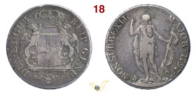 GENOVA DOGI BIENNALI, III fase ((1637-1797) 4 Lire 1797 MIR 313a Ag g 16,40 mm 32 • Esemplare "ibrido", senza indicazione del valore in quanto coniato...
