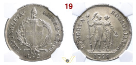 GENOVA REPUBBLICA LIGURE (1798-1805) 2 Lire 1798 Anno I Ag • Cert. n. 5883398016 NGC AU 58
