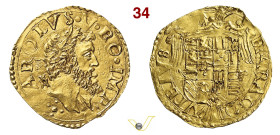 NAPOLI CARLO V D'ASBURGO (1516-1554) Scudo d'oro MIR 131 Au g 3,38 mm 23 • Bel ritratto SPL