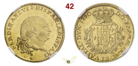PARMA FERDINANDO DI BORBONE (1765-1802) Doppia 1789 senza sigla al R/ Au • Cert. n. 5785681005 NGC MS 62 (top pop)