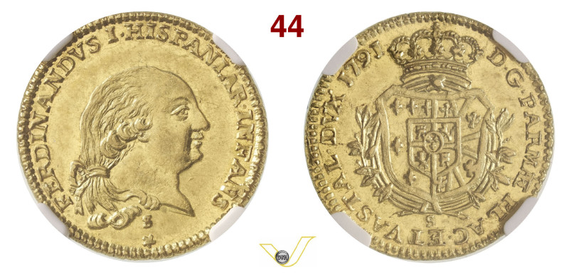 PARMA FERDINANDO DI BORBONE (1765-1802) Doppia 1791 S Au • Cert. n. 5785681007 N...